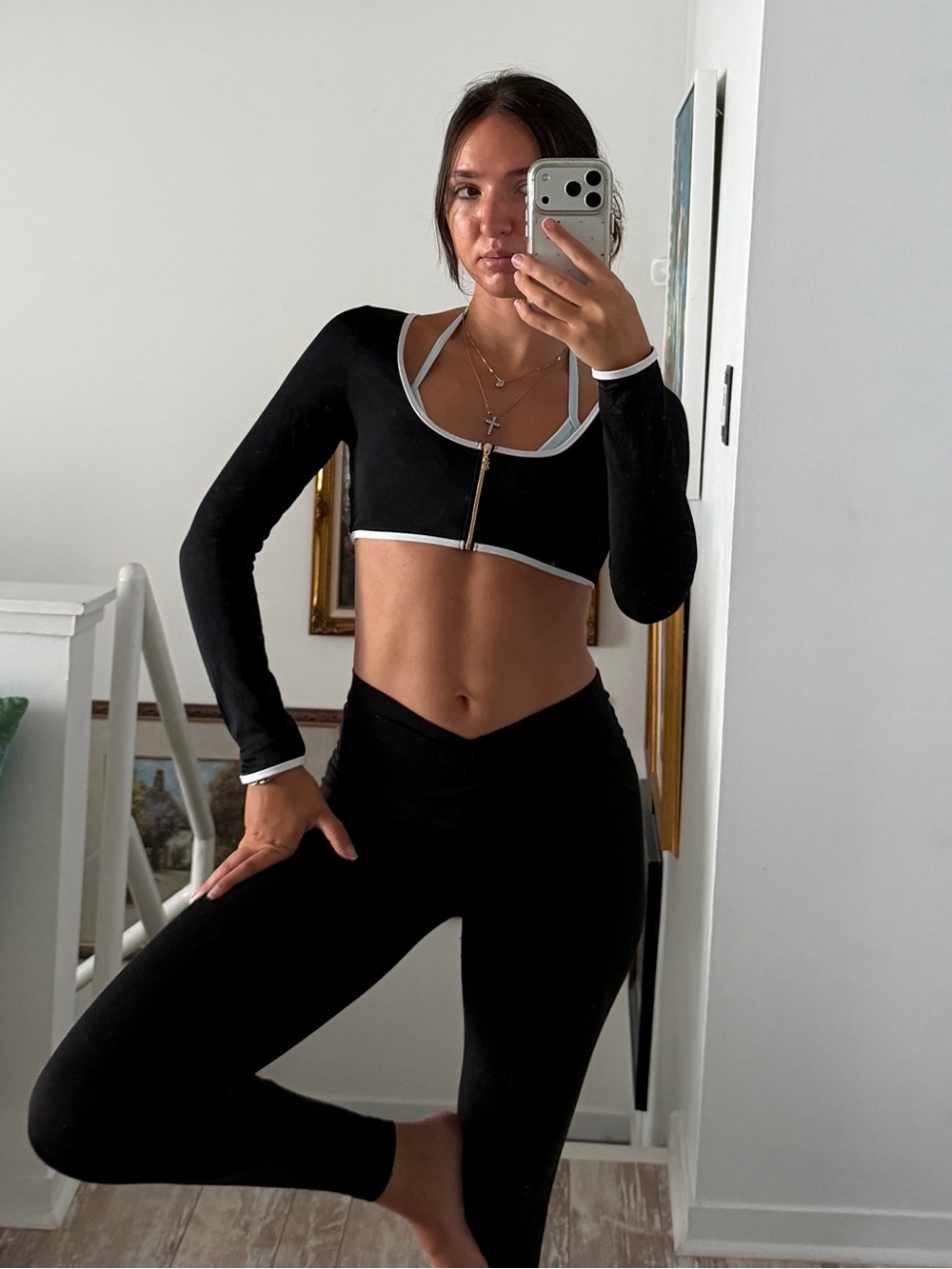 Long Sleeve Zip Up Top